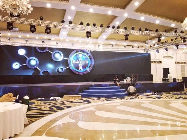 Outdoor stage setup